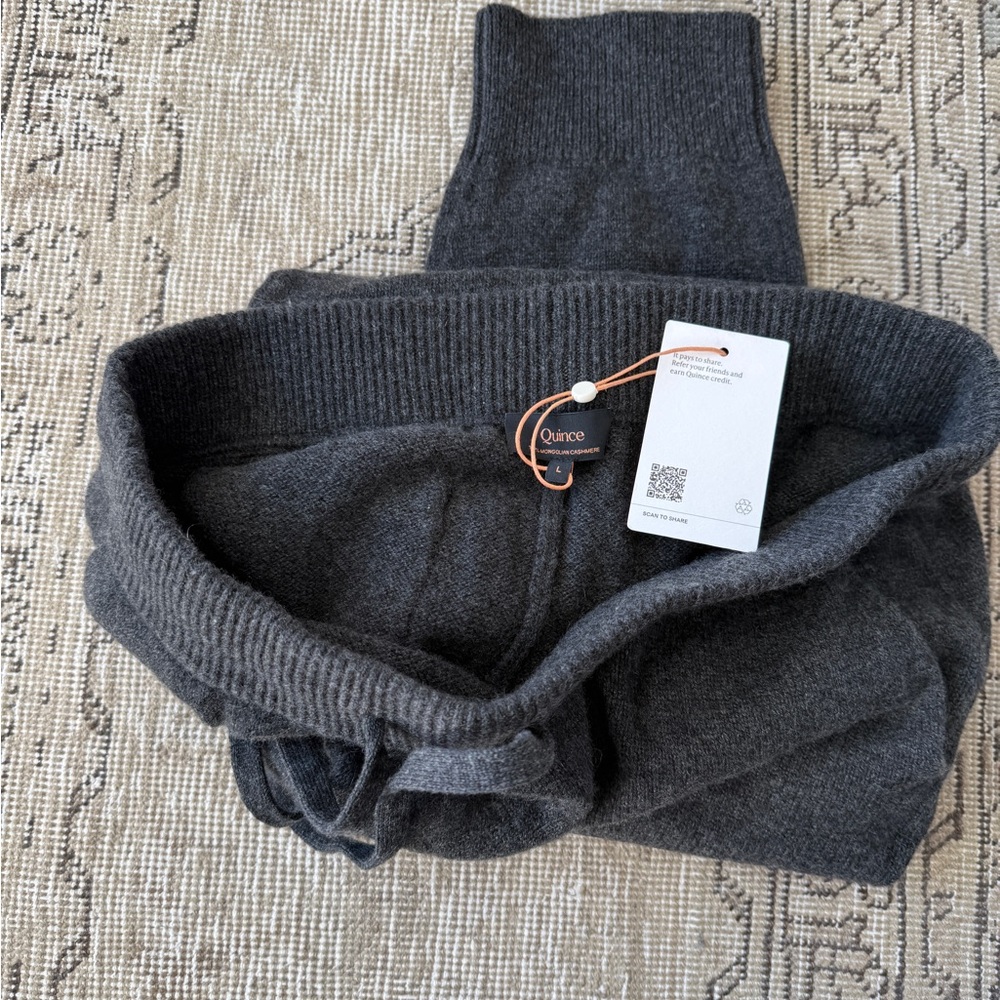 Quince Men’s Mongolian Cashmere Joggers, Charcoal, Size Large, NWT $99.90 - Picture 5 of 6